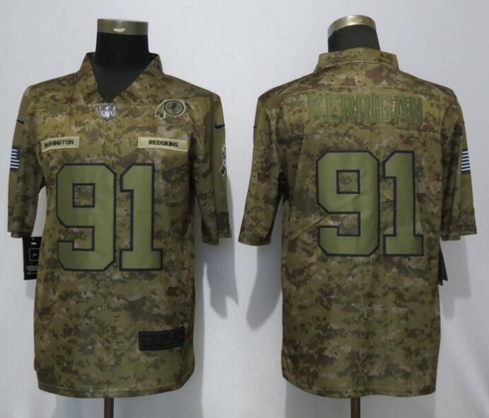 Men Washington Red Skins #91 Kerrigan Nike Camo Salute to Service Limited NFL Jerseys->washington redskins->NFL Jersey